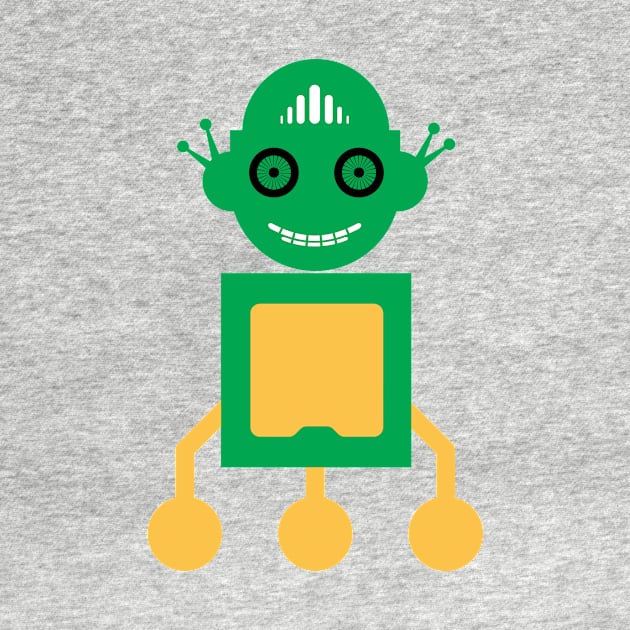 Happy green robot by EngineersArt